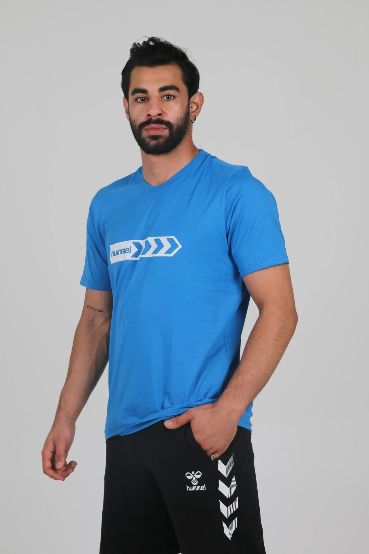 Hummel 912054 Armin Pamuklu Mavi Antrenman Tişört